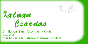 kalman csordas business card