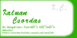 kalman csordas business card